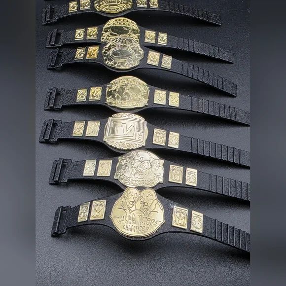 Set 8 Championship WWE And AEW. Black and Gold Champion Wearable - Picture 3 of 7